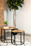 Adger  Hexagonal Nesting Tables Natural and Black