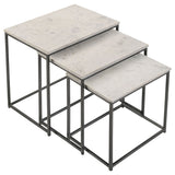 Medora  Marble Top Nesting Table Set White