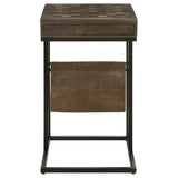 Chessie 1-drawer Side Table With Leatherette Sling Tobacco