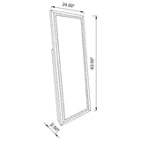 Seraphina 24 x 64 Inch Acrylic Framed Standing Mirror Silver