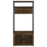 Quincy 2-door Coat Rack Hall Tree Storage Bench Dark Pine