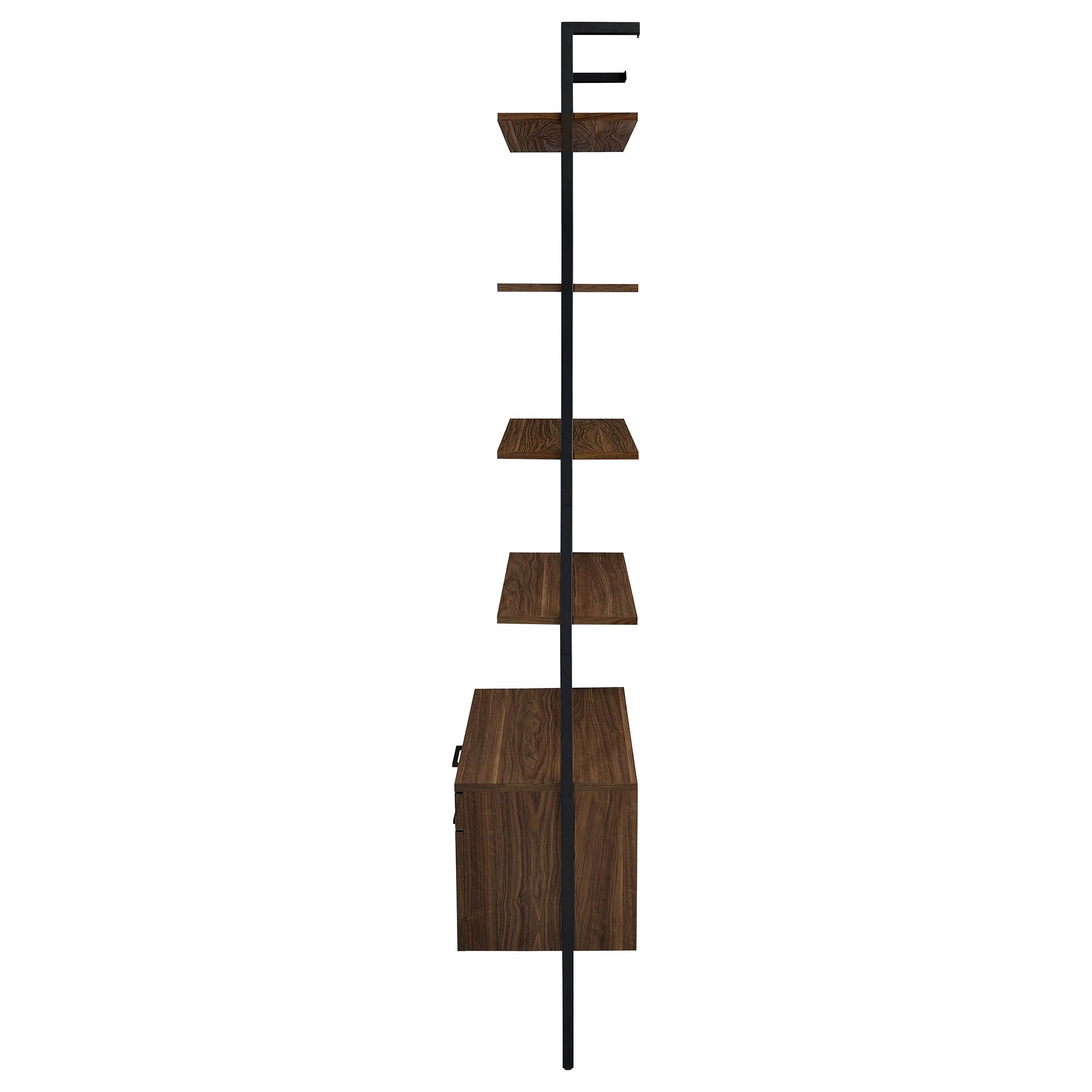 Owens  96-inch Wall Mounted Bookshelf Set Walnut